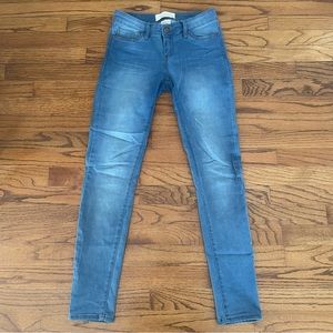 Cafe Denim Style CD15064 Light Blue Denim Skinny Jeans Women’s Size 3/4